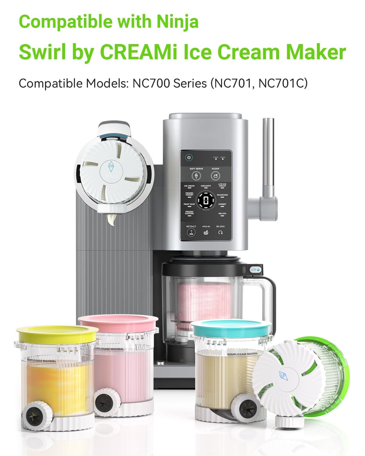 Mbetter swirl lid protects ice cream and preserves taste during freezer storage