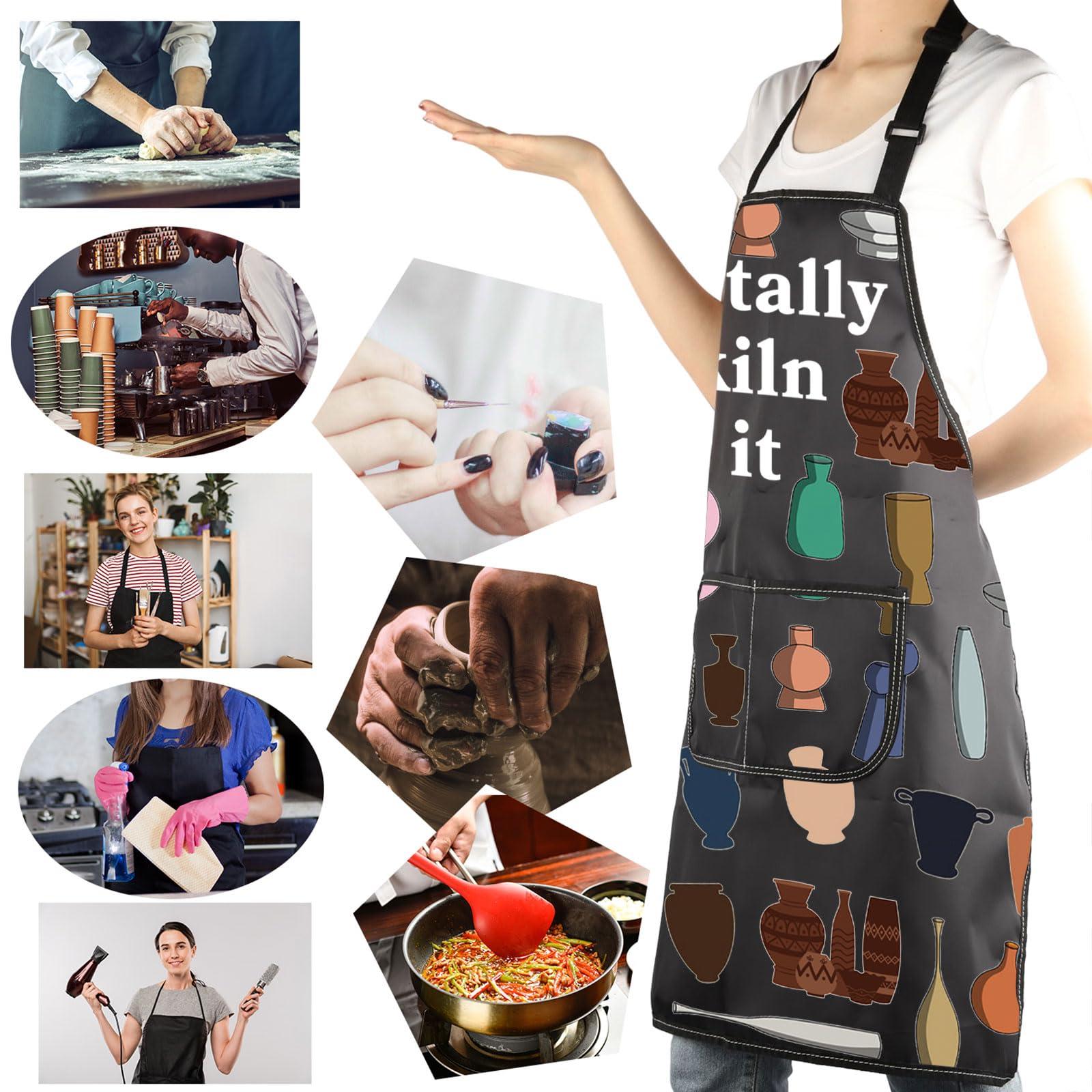 MBMSO Ceramic Artist Apron wash-and-wear fabric for easy care after messy sessions.