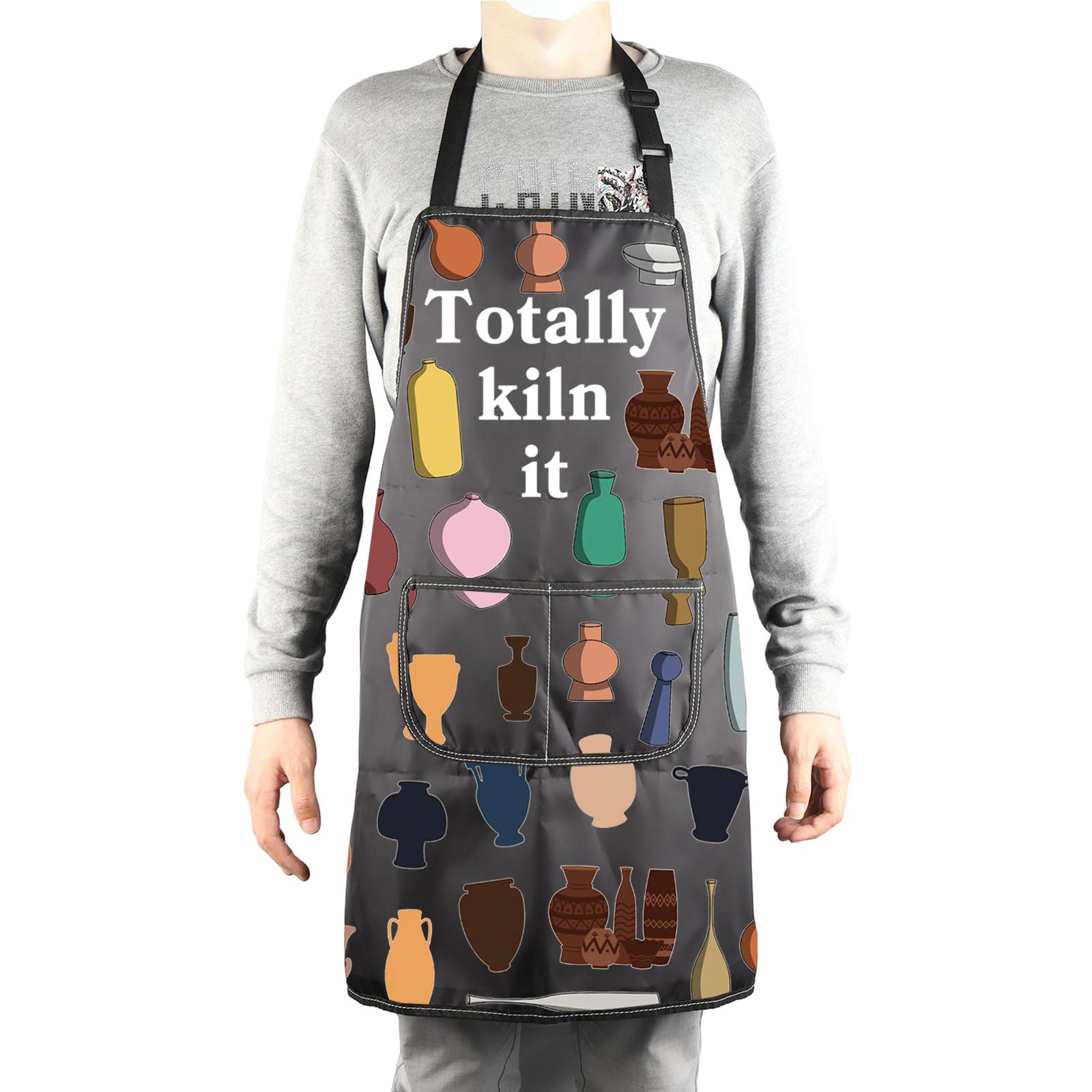 MBMSO Ceramic Artist Apron fabric closeup highlighting waterproof, stain-resistant material.
