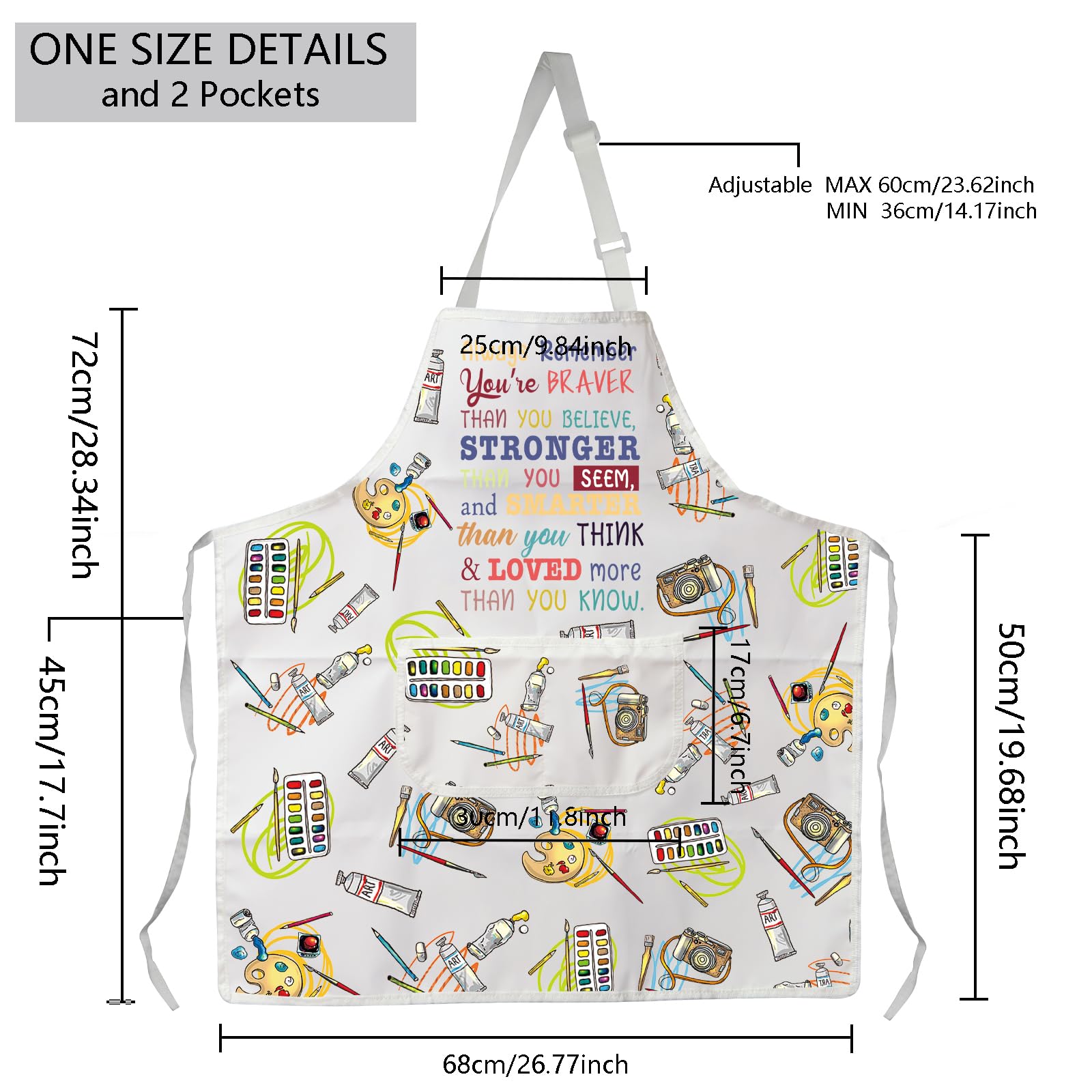 MBMSO painting apron pockets detail for brushes and tools