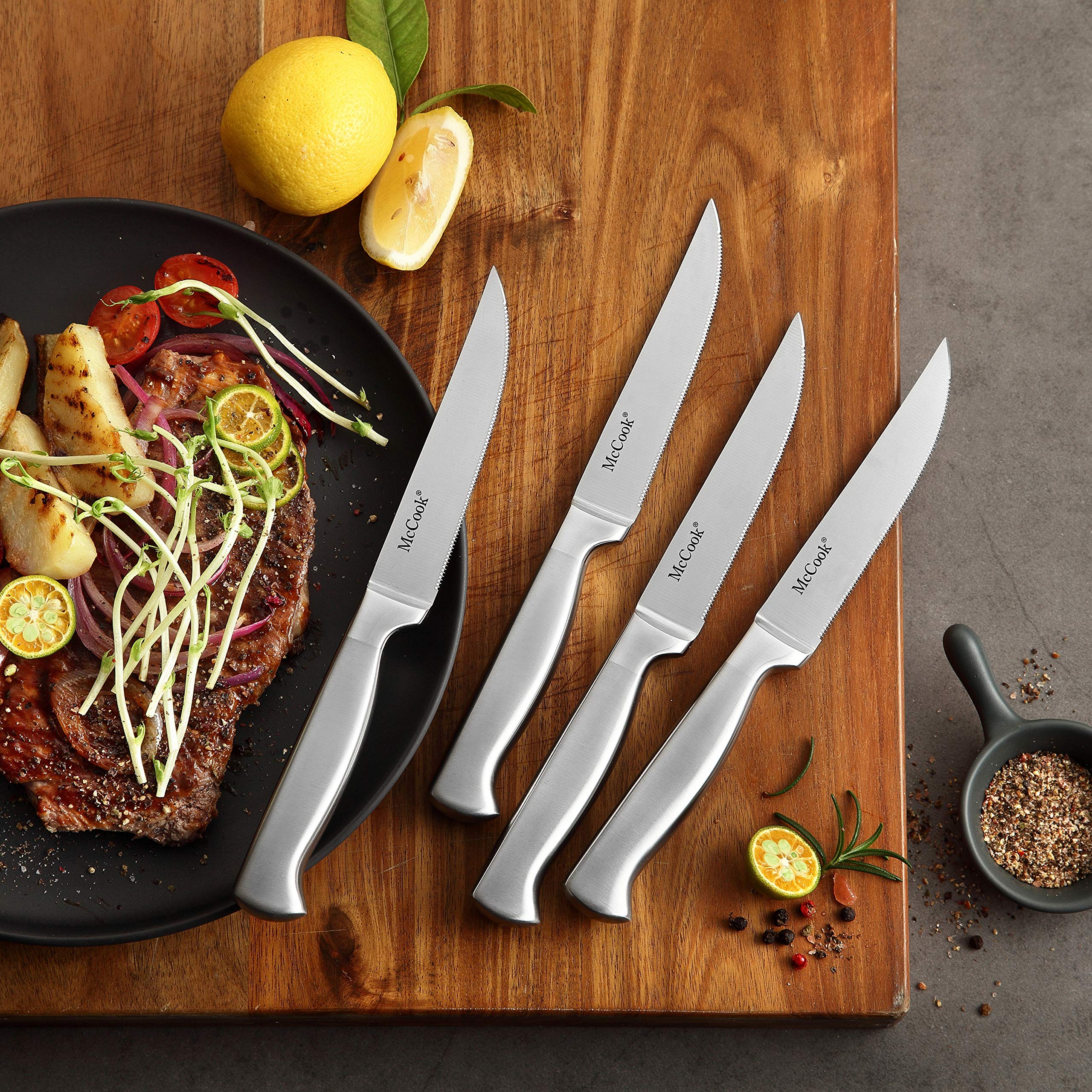 Fifteen-piece McCook kitchen knife set for versatile cooking tasks