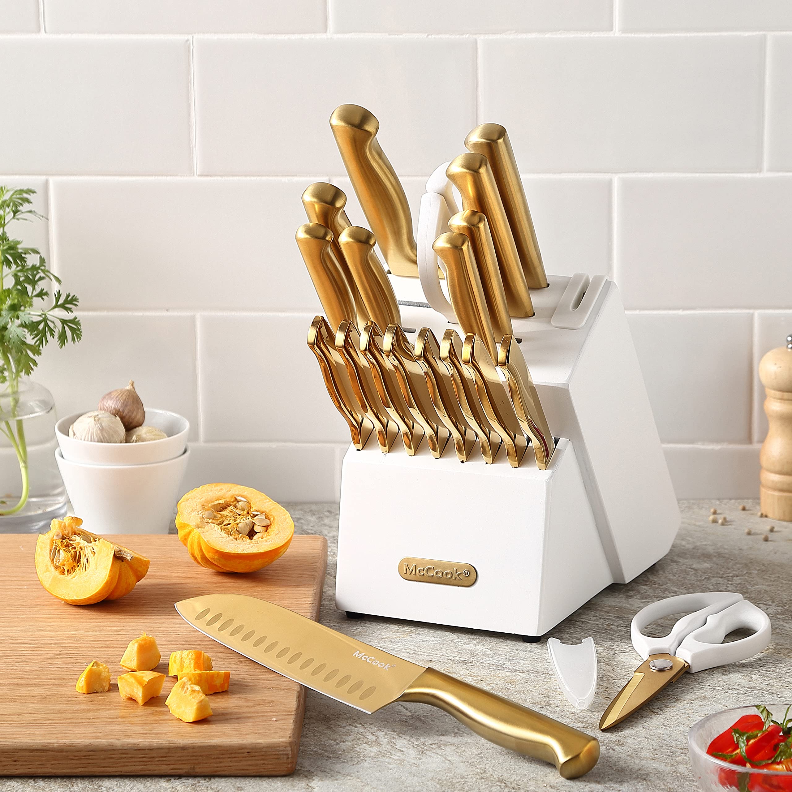 McCook 8-inch bread knife, serrated edge glides through crusts.