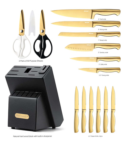 McCook block with built-in sharpener for quick touch-ups during prep