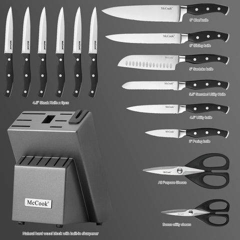 McCook graphite hardwood knife block keeps blades organized and sharp
