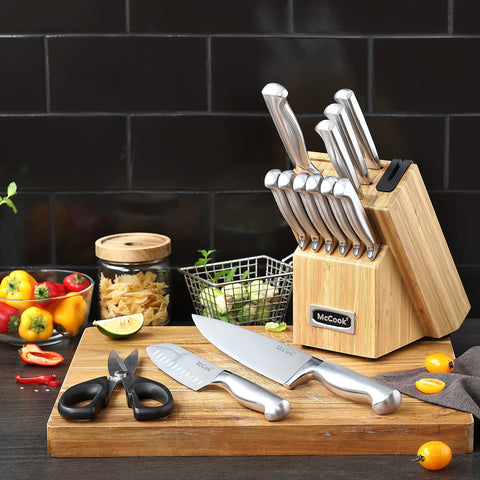 McCook 5.5-inch serrated utility knife for bread and tomatoes.