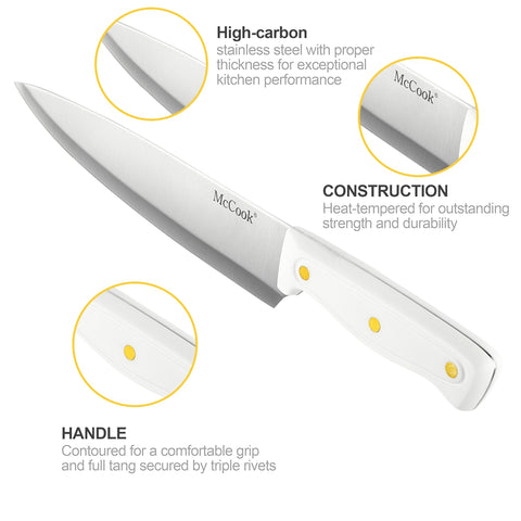McCook 8-inch slicing knife ideal for even meat and seafood prep
