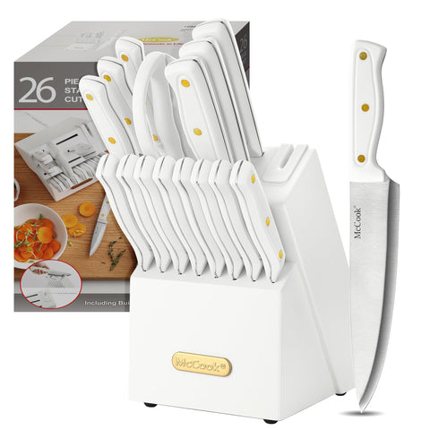 McCook knife block with built-in sharpener for organized, ready-to-use blades