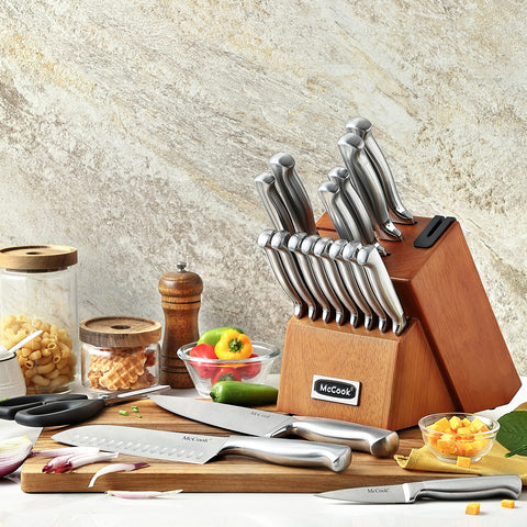 McCook 5-inch Santoku knife ideal for vegetables and meats.