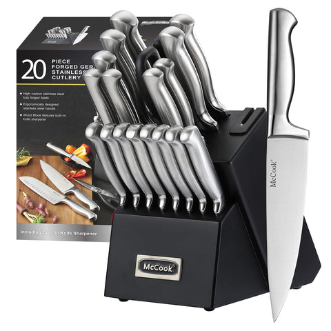 McCook knife block with built-in sharpener supports daily prep and edge maintenance