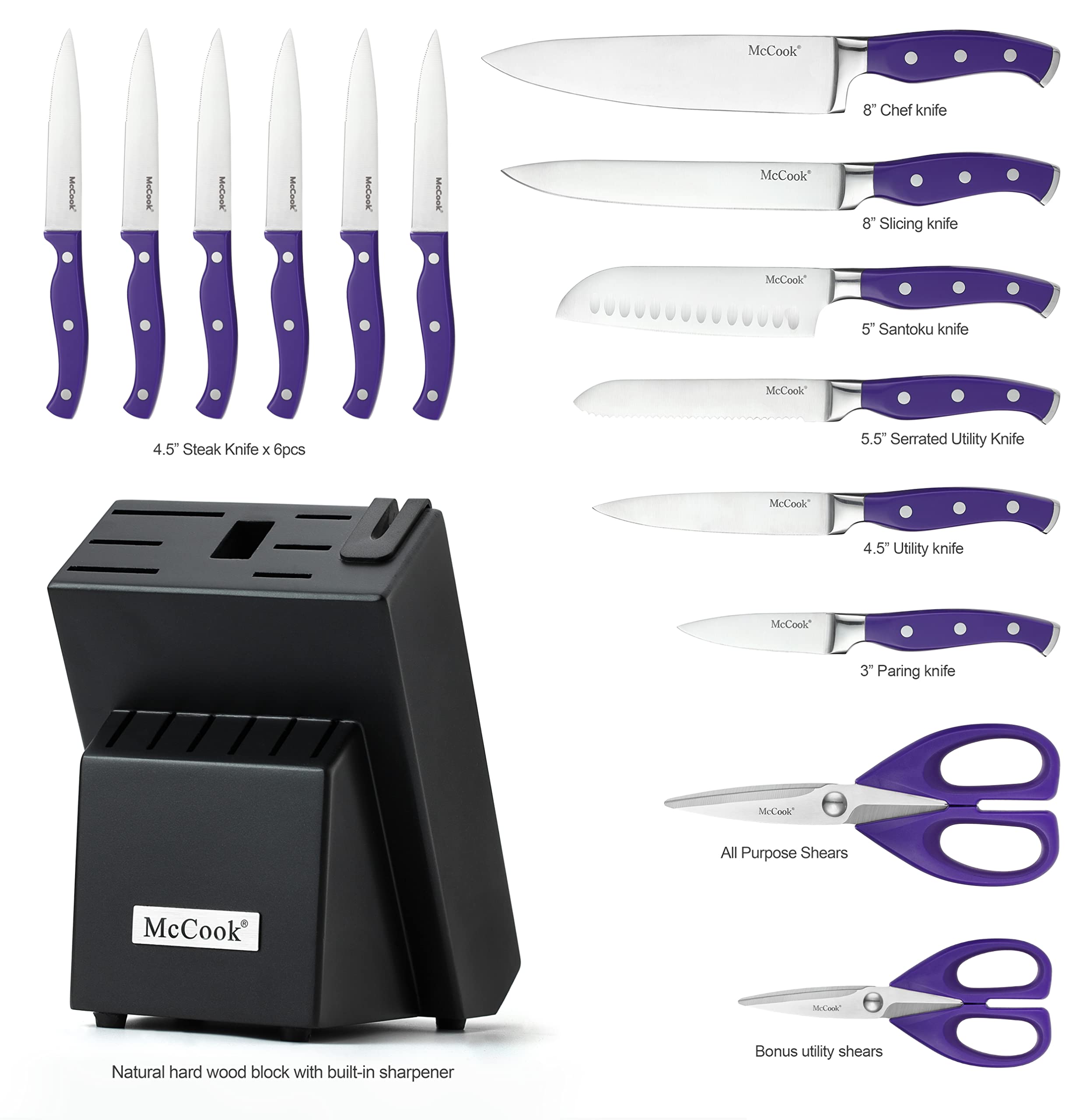 McCook MC27 8-inch chef knife for precise, effortless kitchen prep