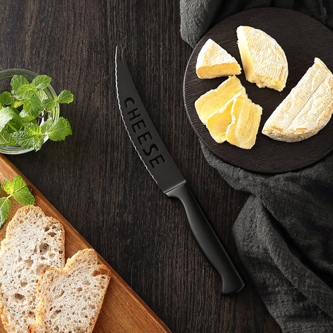 McCook Premium Black Knife Set 5.5-inch cheese knife for cheese boards.