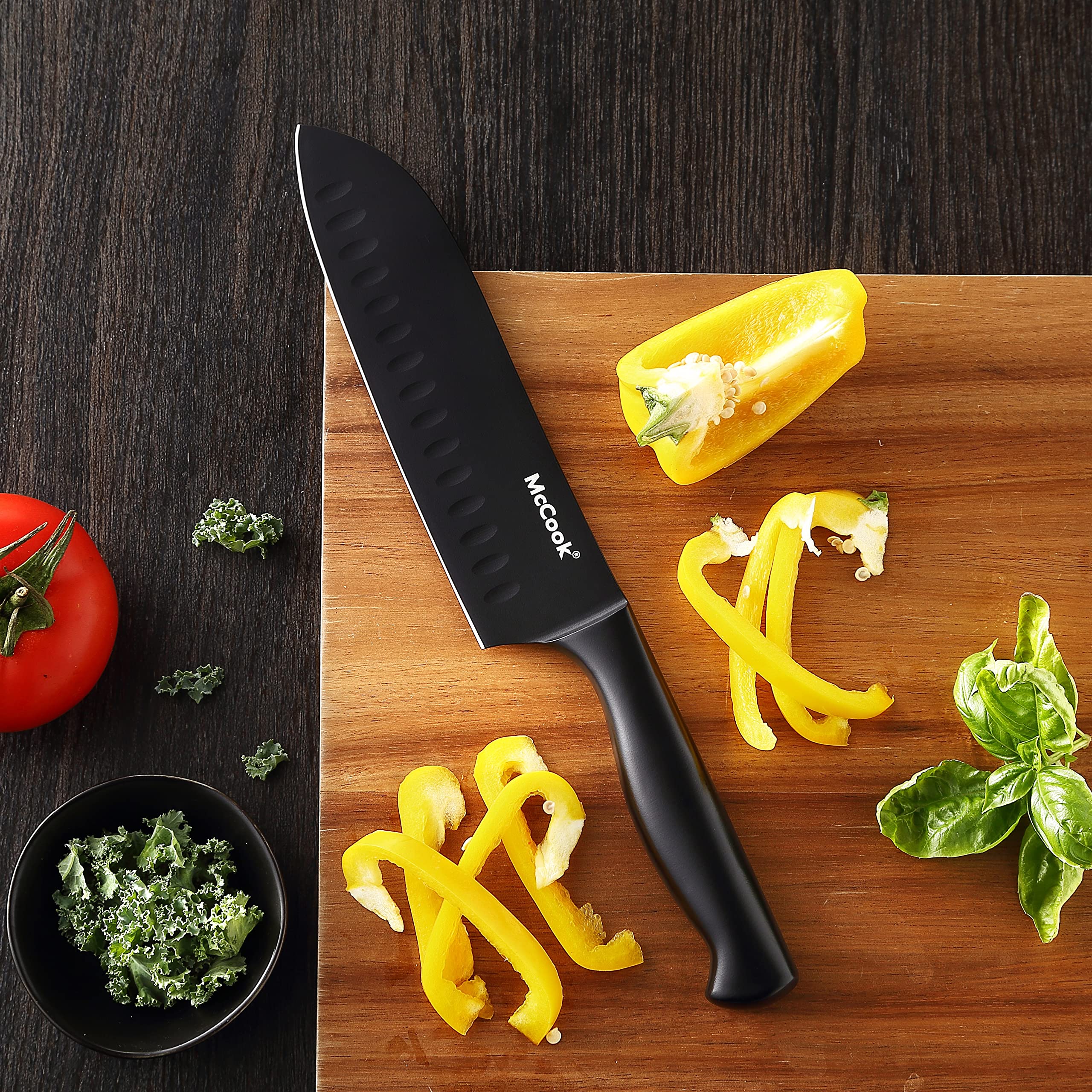 McCook Premium Black Knife Set 5-inch utility knife for flexible tasks.