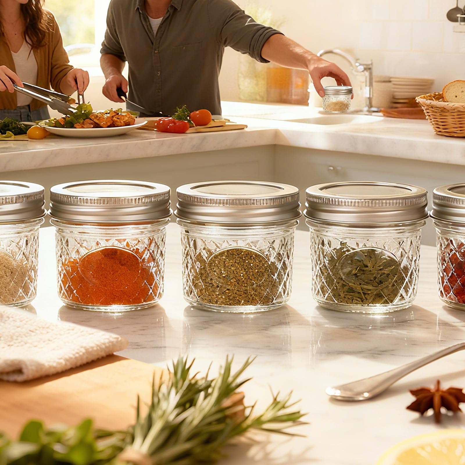 Mcupper jars shown as wedding favors and rustic gifts