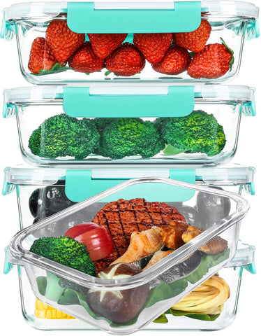MCIRCO 5-pack 36oz glass meal prep container for organized meals.