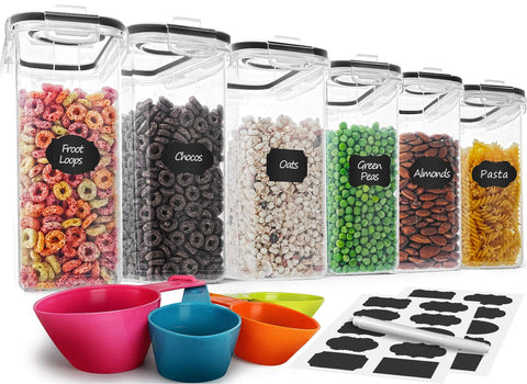 MCIRCO cereal containers front view showing clear contents for easy pantry organization