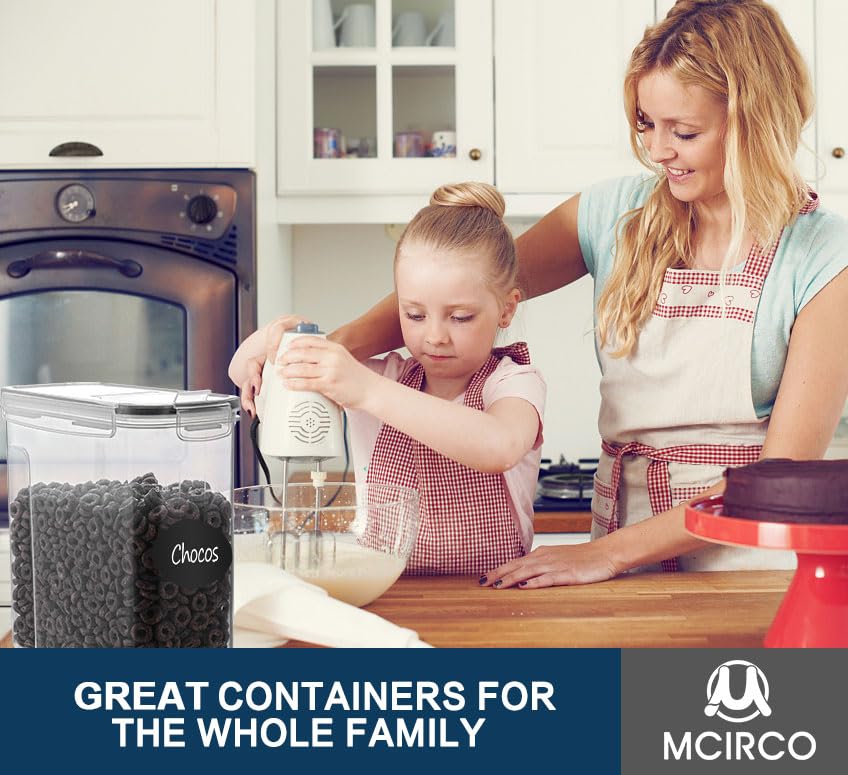 MCIRCO cereal containers on a shelf showcasing organized pantry