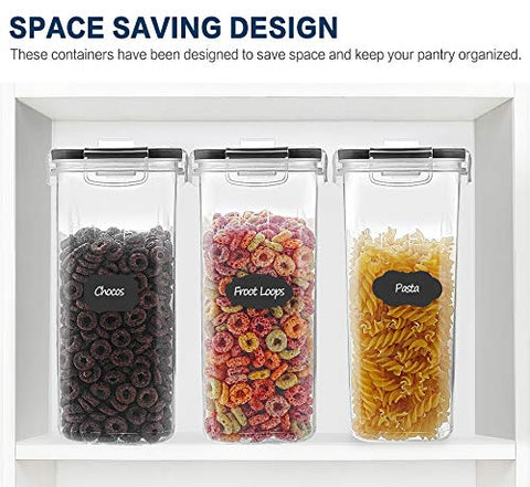 MCIRCO cereal containers stackable design saves space in kitchen shelves