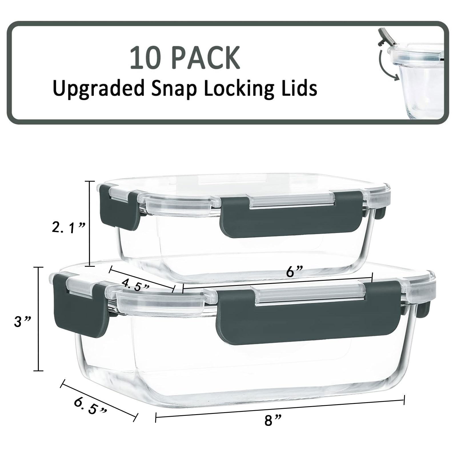MCIRCO 13oz glass meal prep container for snacks and leftovers