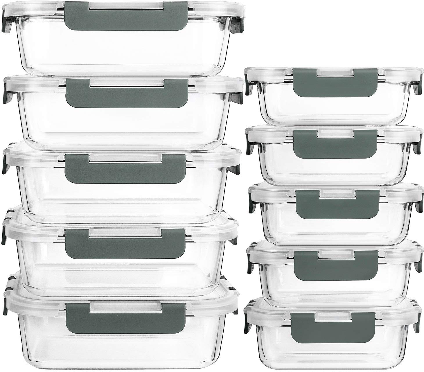 MCIRCO 34oz glass meal prep container with lid for batch cooking