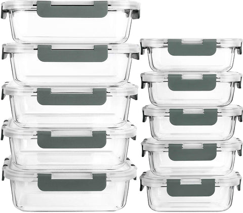 MCIRCO 34oz glass meal prep container with lid for batch cooking