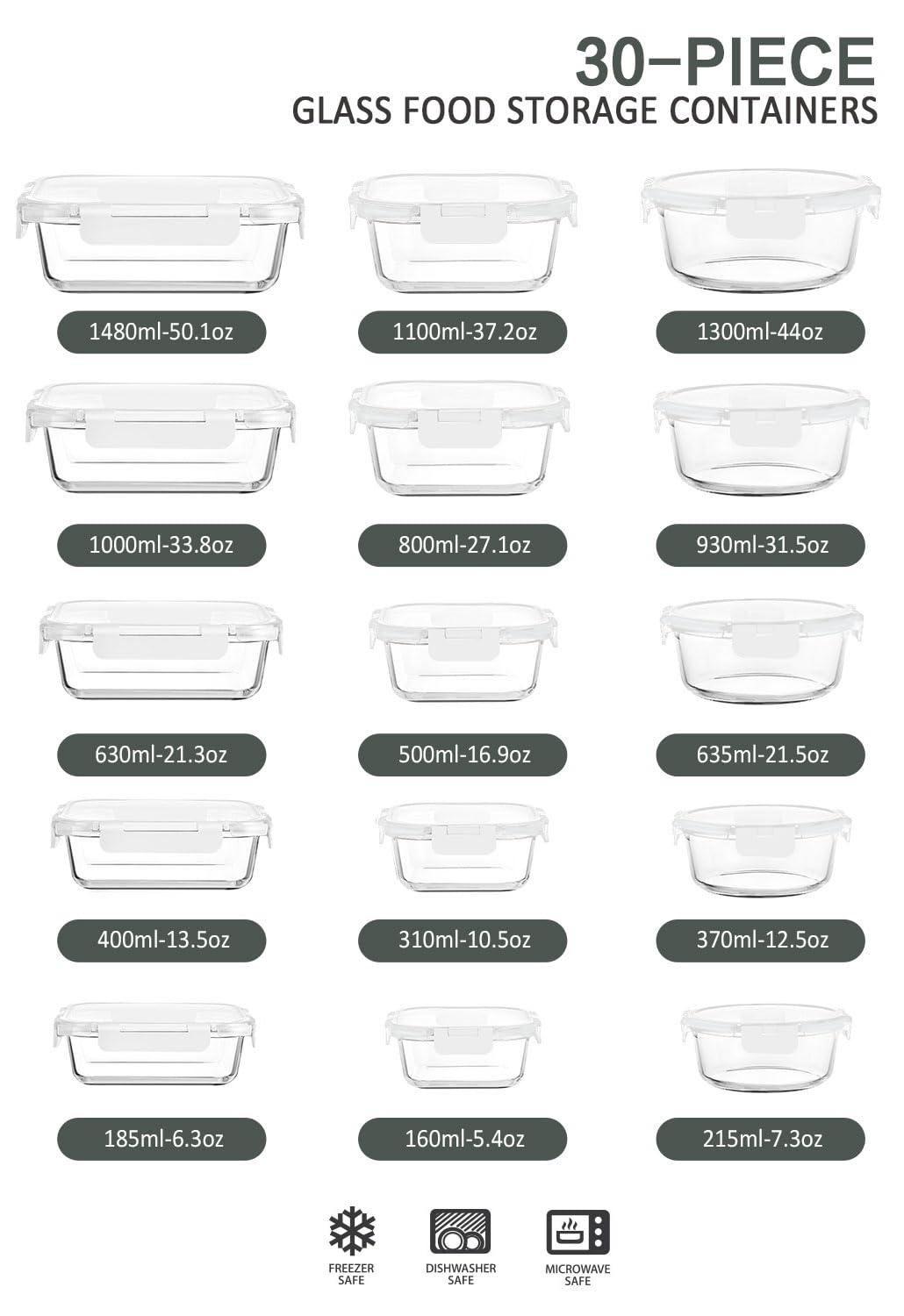 MCIRCO upgraded snap-lock lids seal freshness for meal prep leftovers.