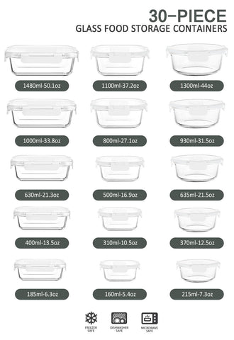MCIRCO upgraded snap-lock lids seal freshness for meal prep leftovers.