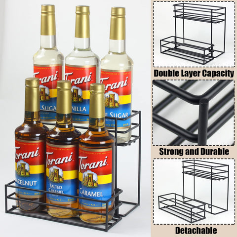 MCSAPIL Coffee Syrup Rack decorative kitchen organizer keeping counters tidy.