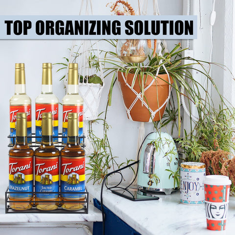 MCSAPIL Coffee Syrup Rack on-counter setup keeping syrups within easy reach.