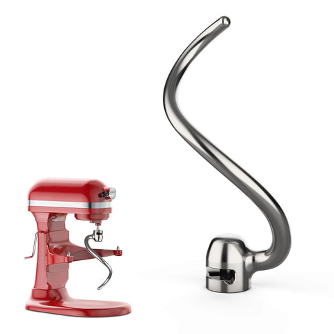 Mdduocd stainless steel dough hook for KitchenAid 5QT-6QT improves kneading consistency.