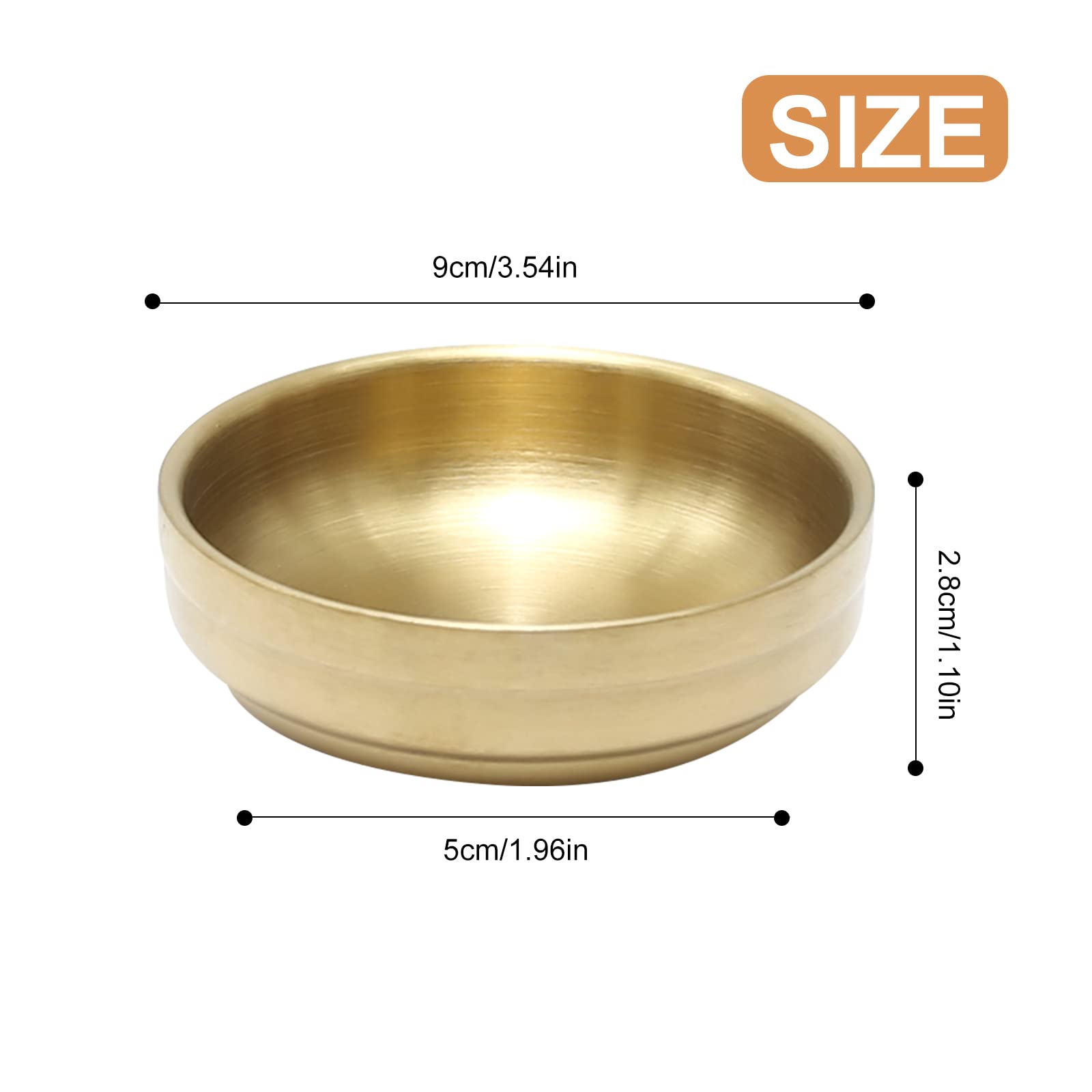 MDEOOSKY mini sauce dish with rings of gold finish, ideal for honey or ketchup.