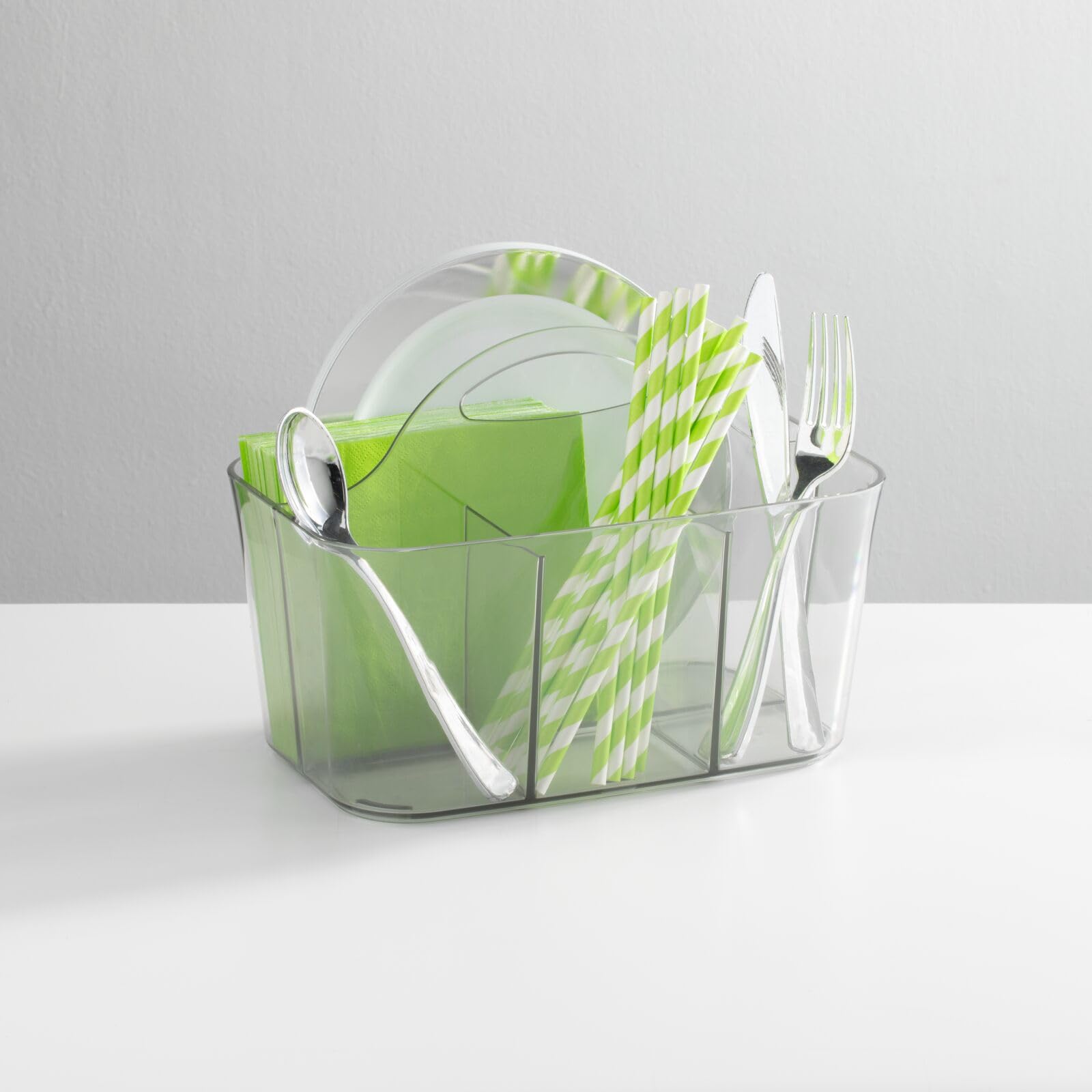 mDesign Lumiere compact bin complements counters while keeping essentials organized.