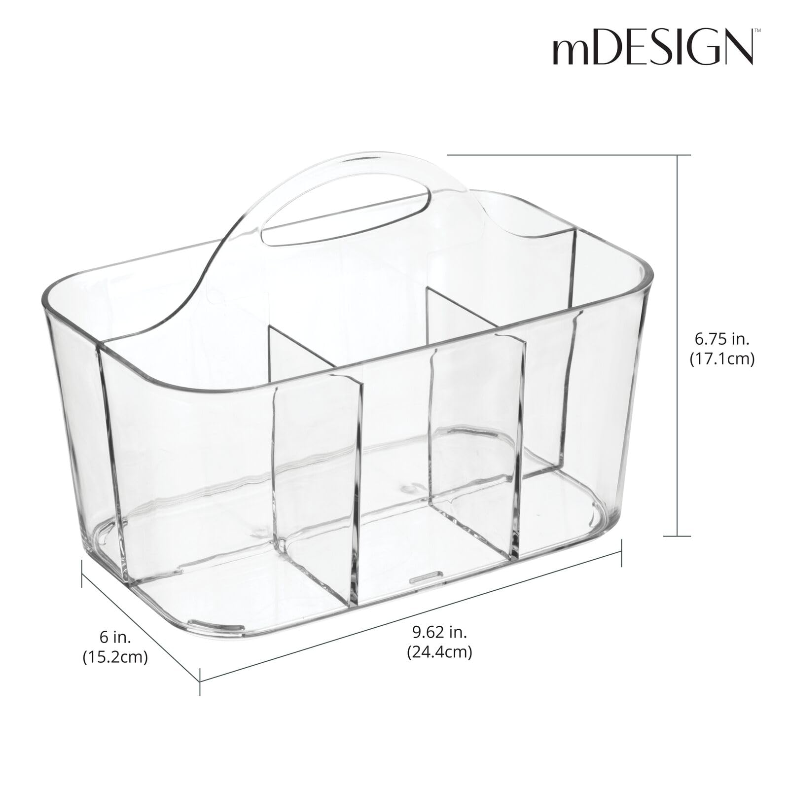 mDesign Lumiere easy grip handle enables portable use from pantry to table.