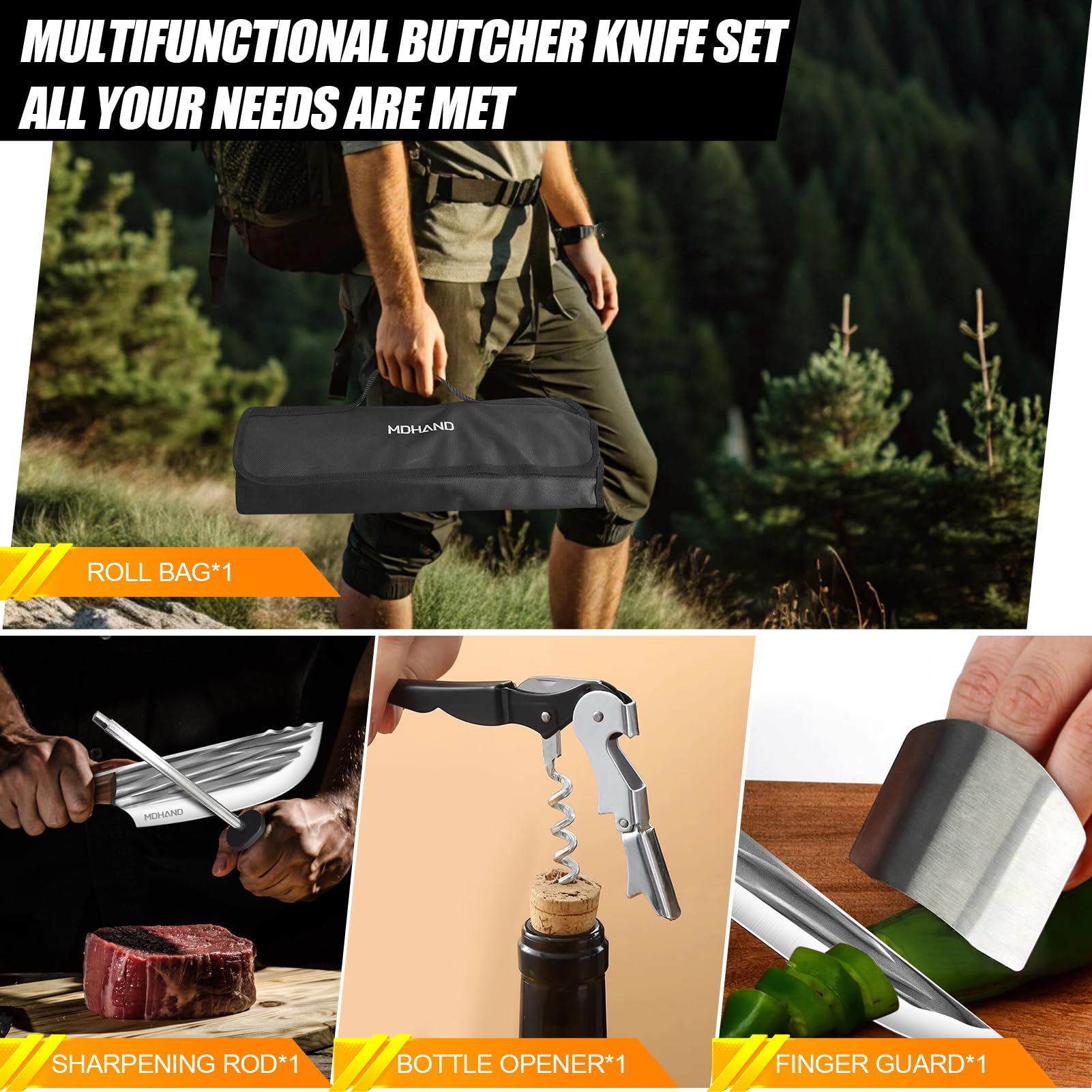 MDHAND heavy duty meat cleaver for chopping dense meats
