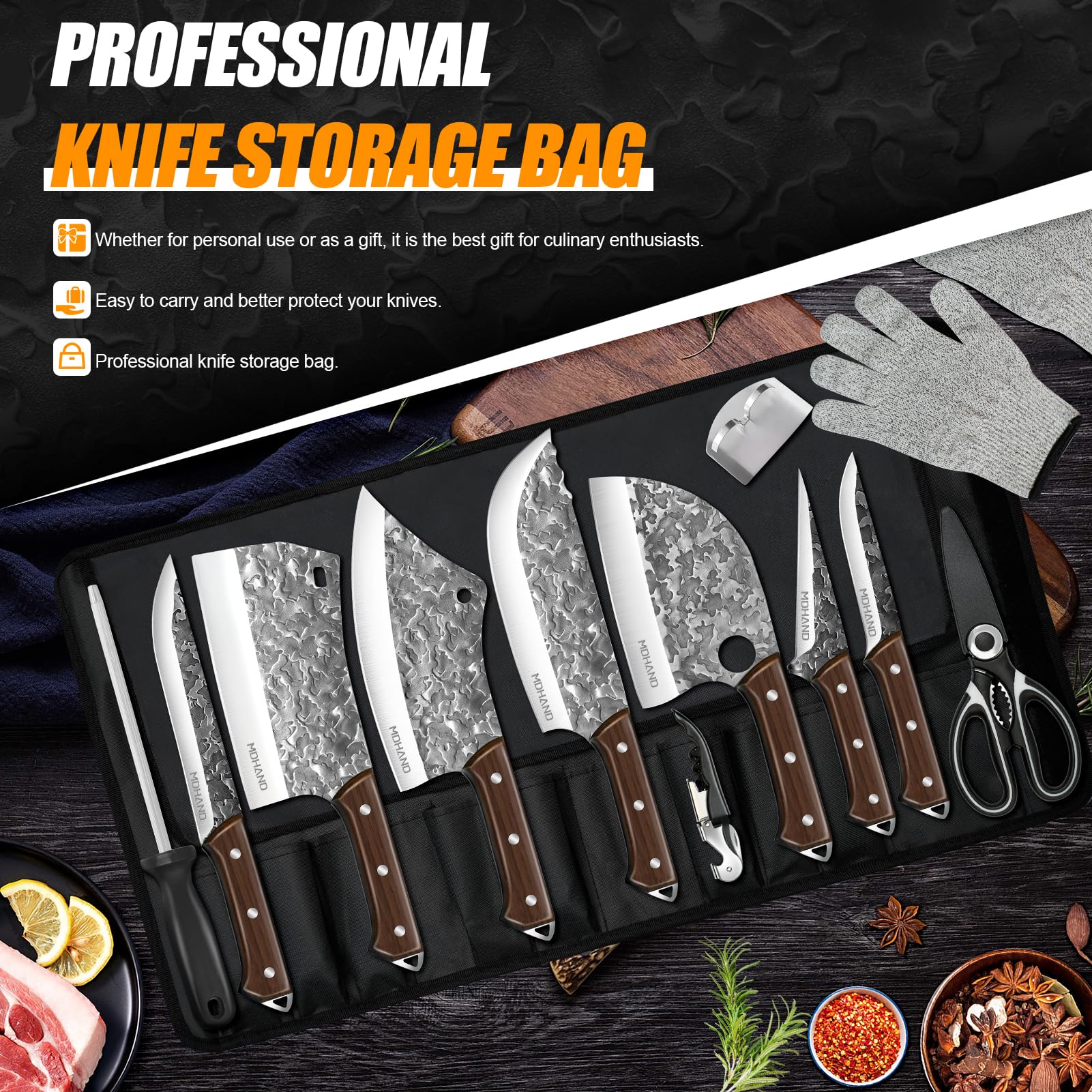 MDHAND heavy-duty meat cleaver for tackling tough cuts