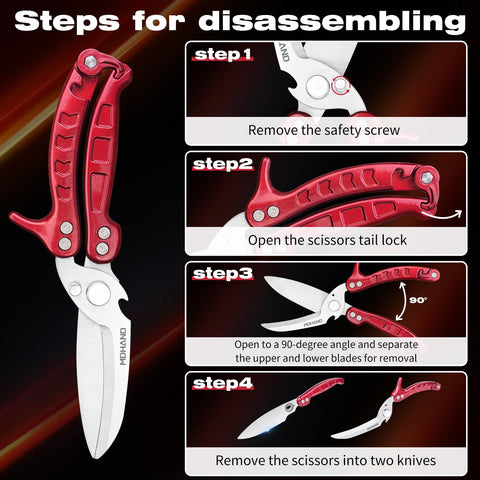 MDHAND Kitchen Shears built-in bottle opener for quick access during cooking