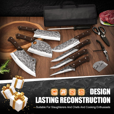 MDHAND knife roll bag with sheaths and sharpening bar for protection