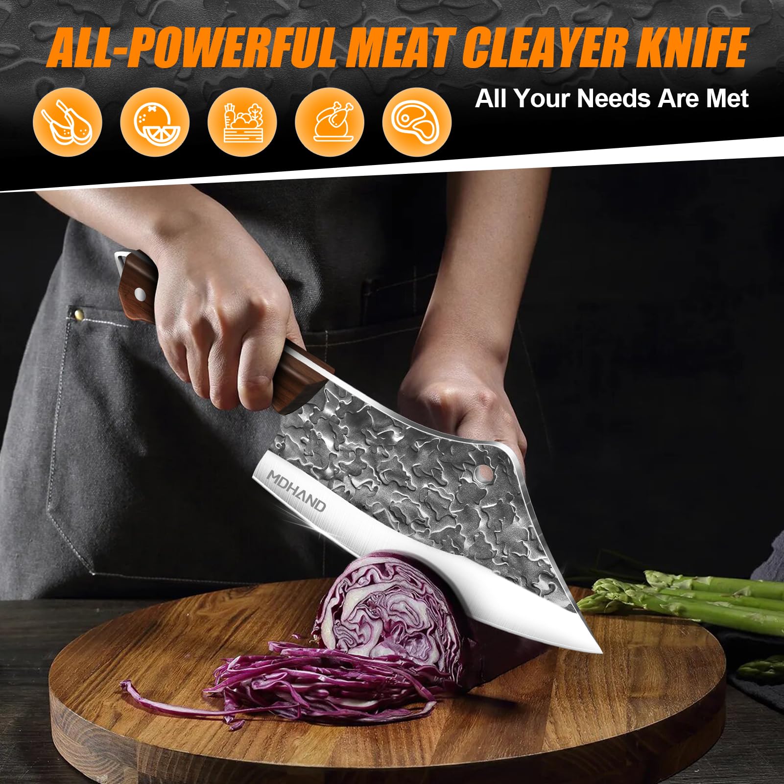 MDHAND multi-purpose knife suitable for mincing and slicing tasks