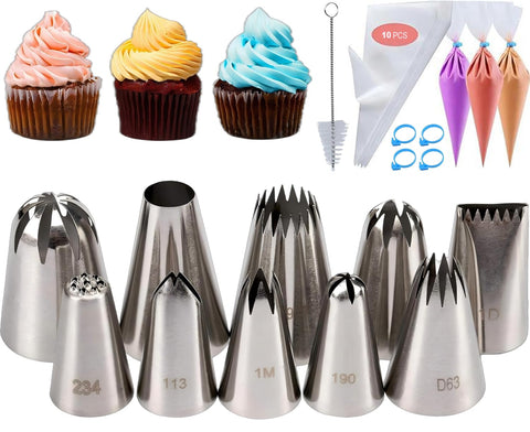 MDLJG 25pcs piping tip set large tips for bold cake decorating