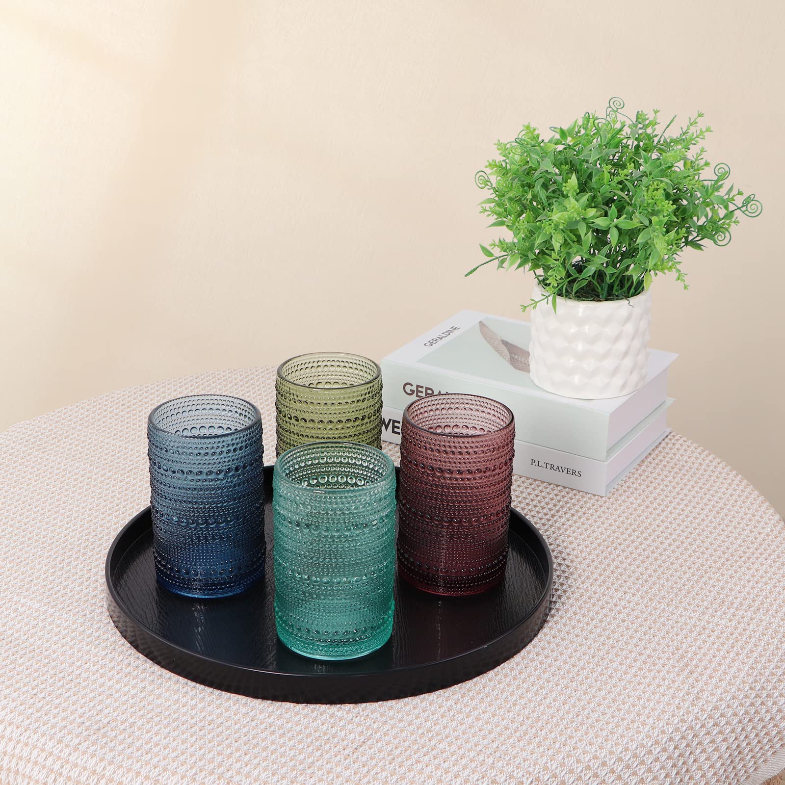 MDLUU decorative tray supporting flowers, candles, and decanters.