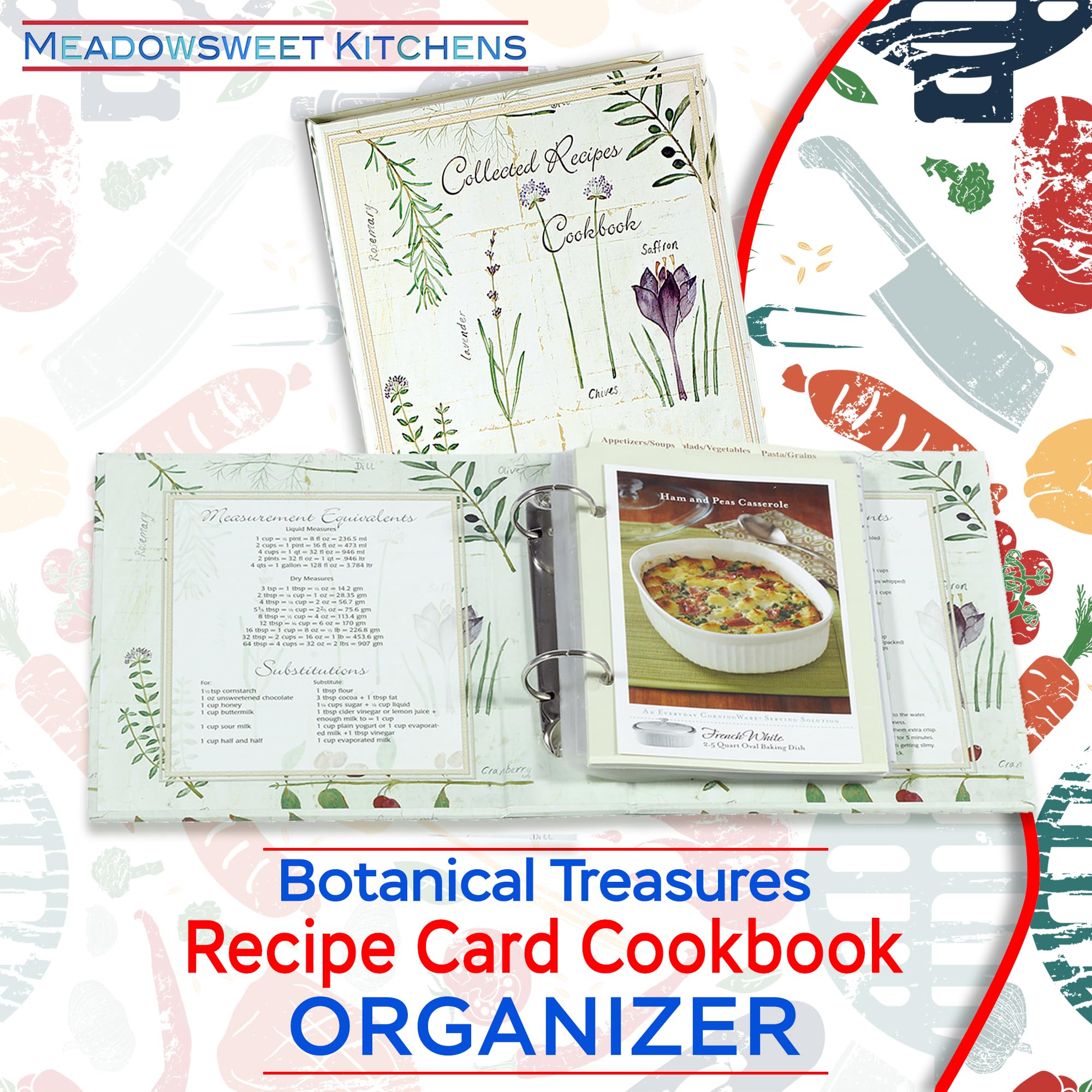 Meadowsweet Kitchens 50 clear sleeves protect each recipe card