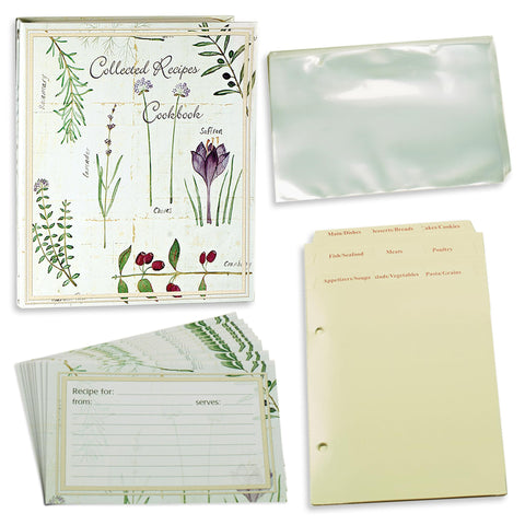 Meadowsweet Kitchens mini 2-ring binder sits neatly beside cookbooks