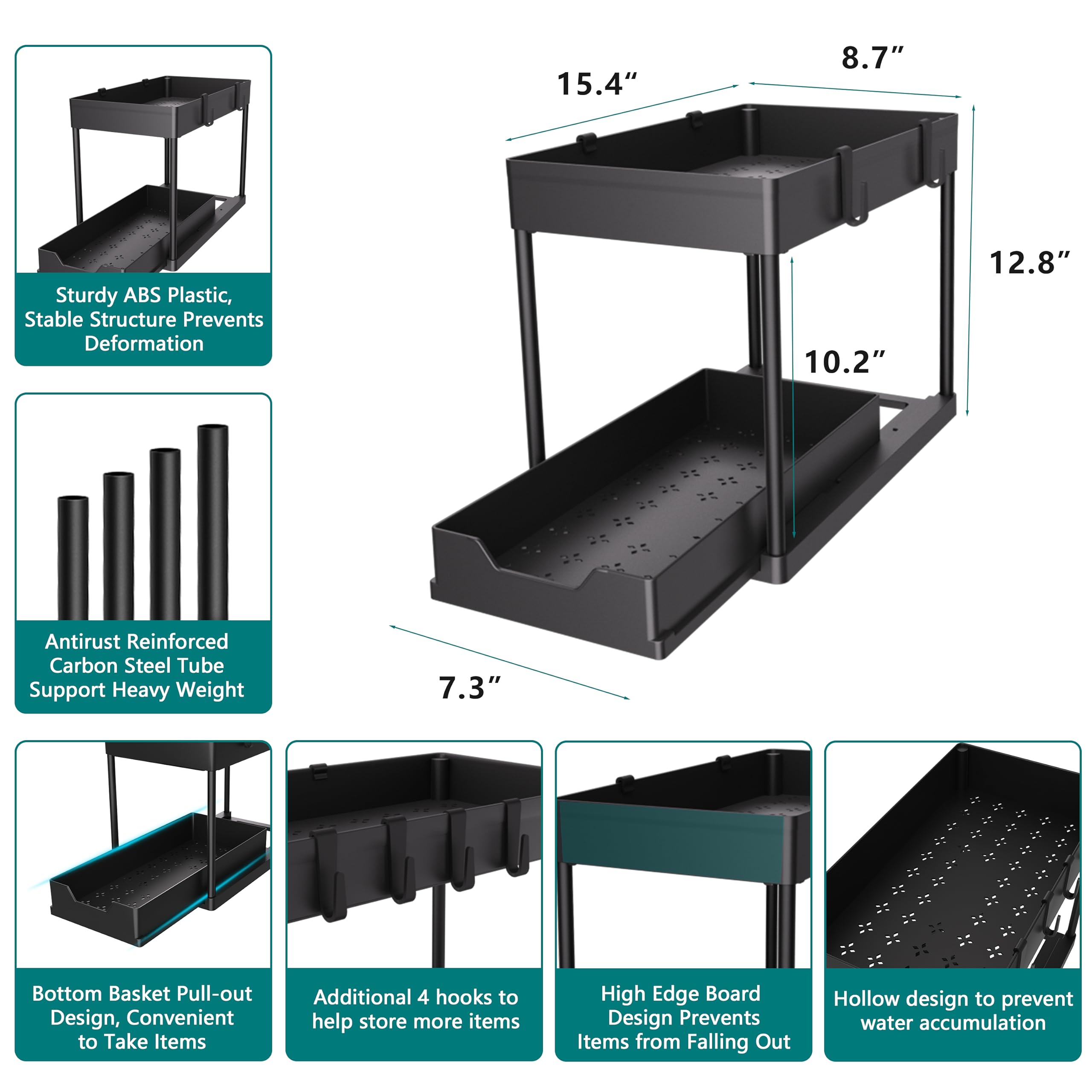 MEAFBIRD two-tier design showing upper shelf and lower sliding drawer