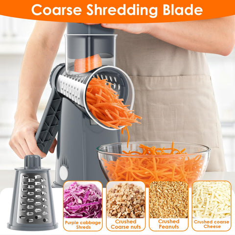MealHelper hand crank design offers smooth, effortless grating and control.