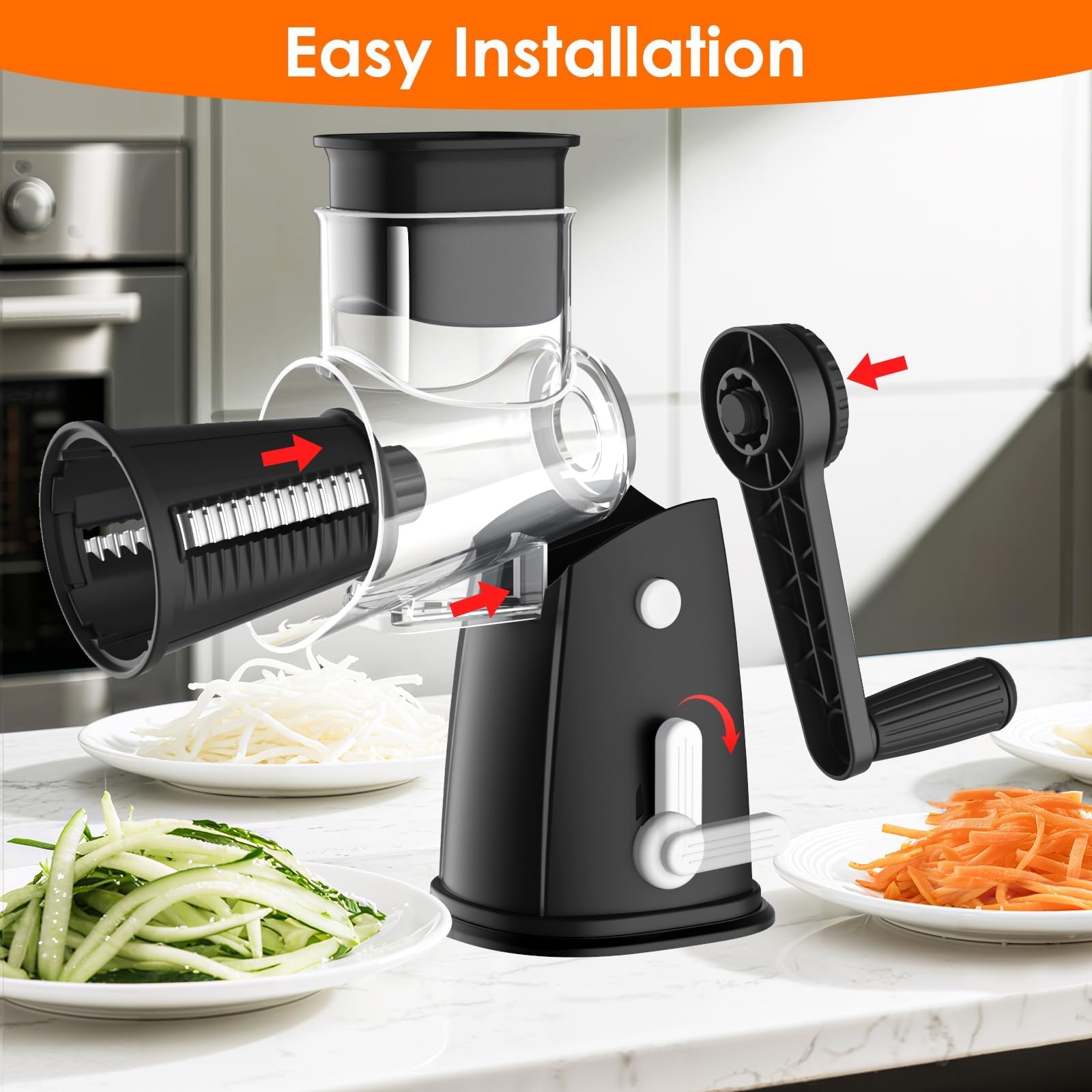 MealHelper hand crank provides smooth, effortless grating every time