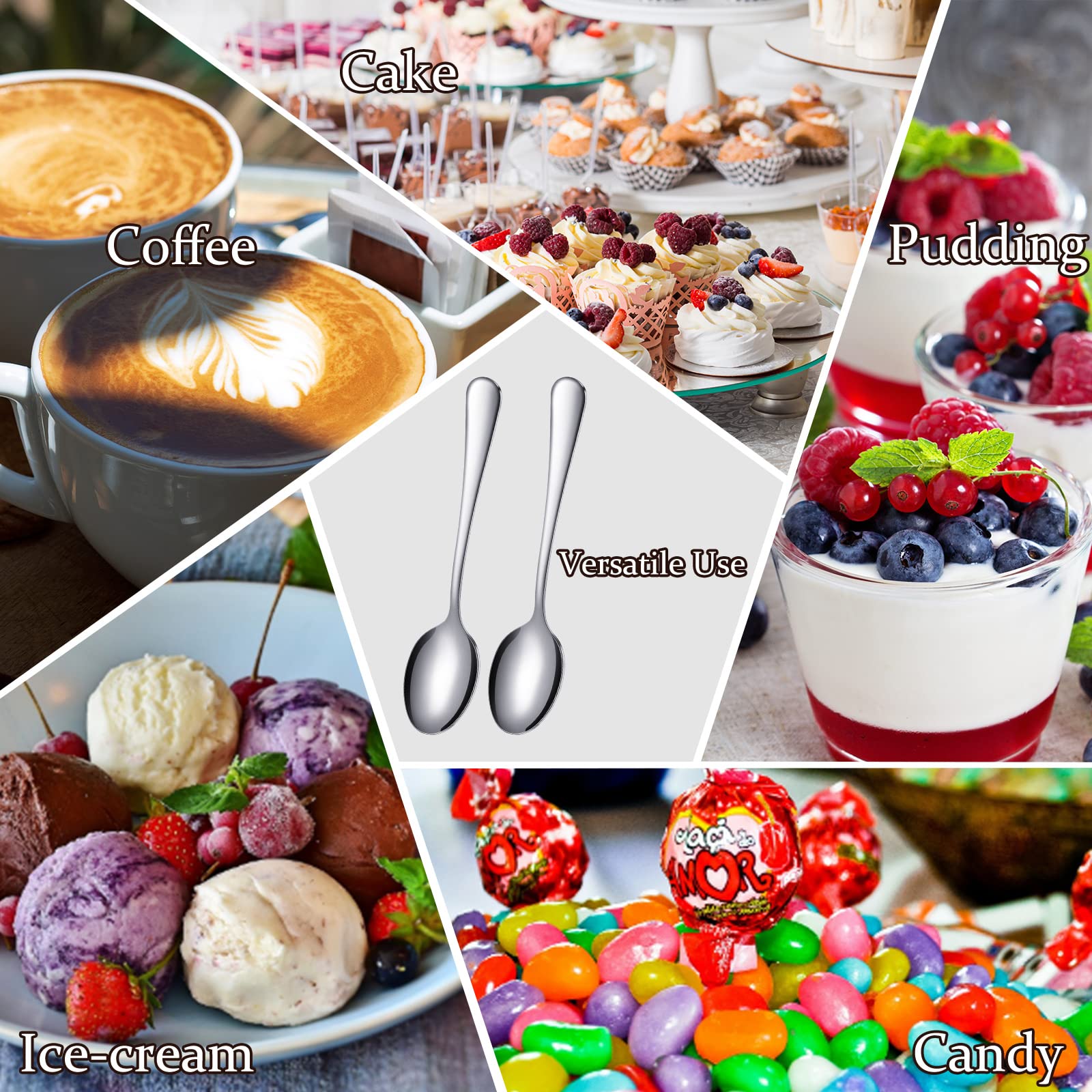 Meanplan 100-piece bulk spoons ideal for cafes and family gatherings.