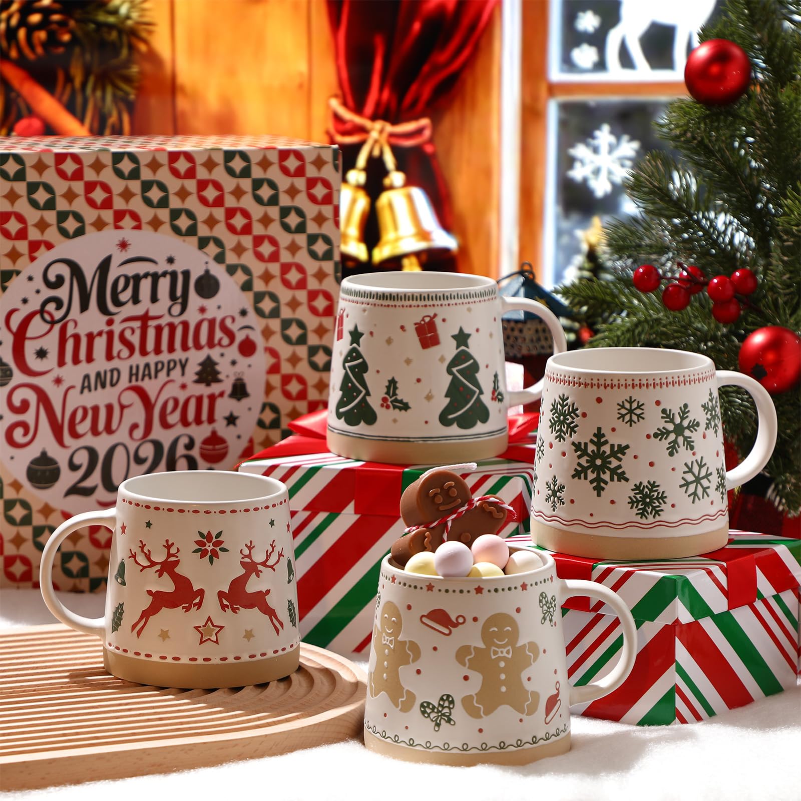 Meanplan mug with reindeer pattern ideal for gifting and festive coffee breaks.
