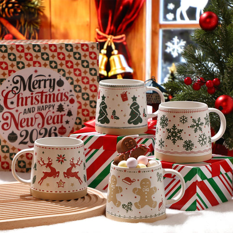 Meanplan mug with reindeer pattern ideal for gifting and festive coffee breaks.