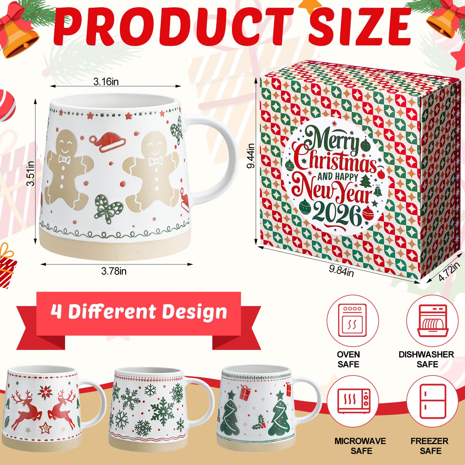 Meanplan mug featuring snowflake design adds festive flair for tea or coffee moments.