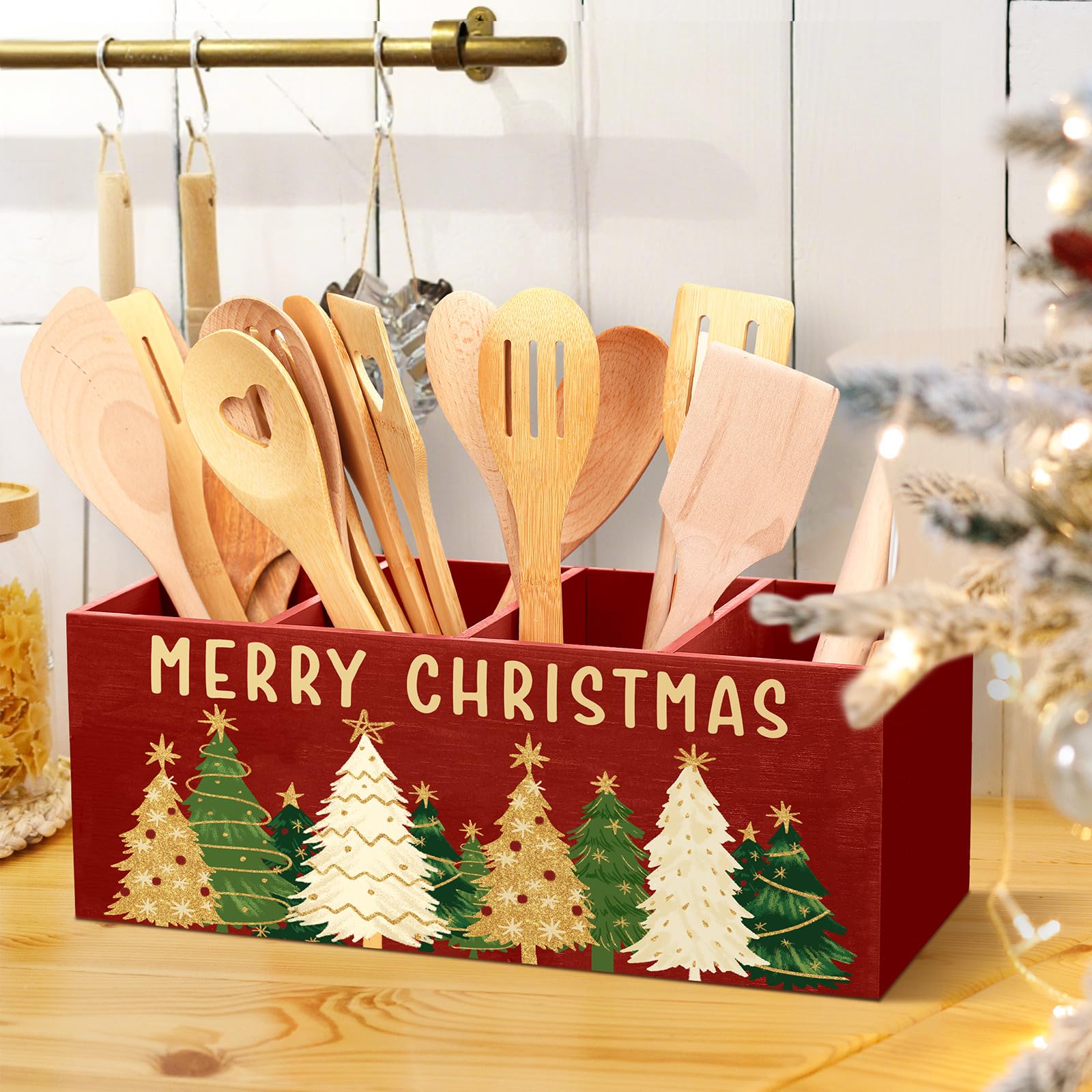 Meanplan utensil holder with removable divider for easy cleaning