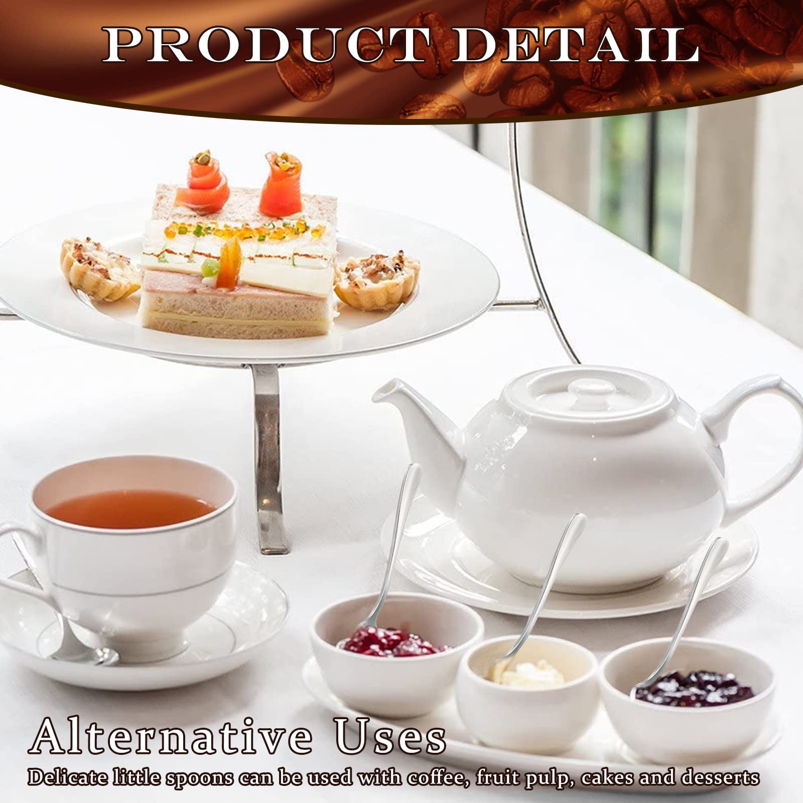 Meanplan espresso spoons with a mirror finish for elegant table settings.